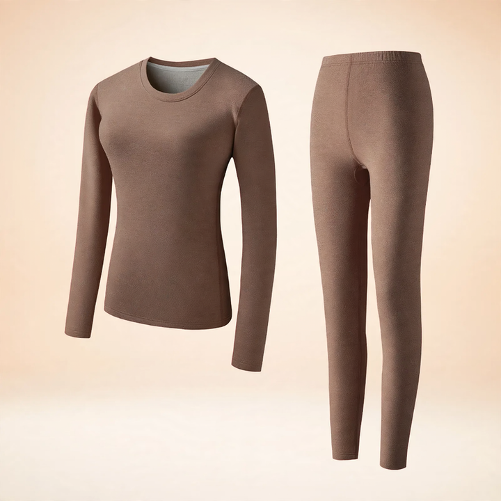 Thermal underwear set, lined, with silk and wool