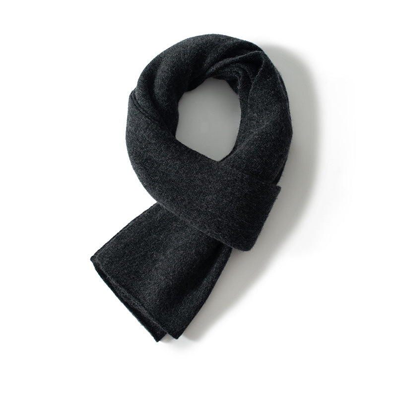 Cashmere scarf, knitted, solid color, 150x26 cm