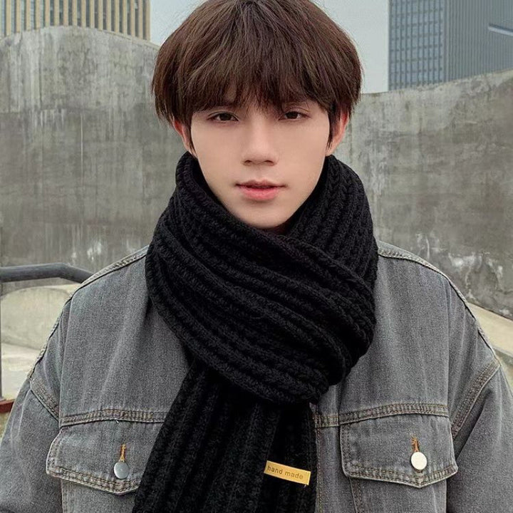 Solid color knitted scarf for women and men