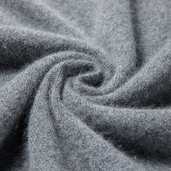 Men's wool sweater, round neck, solid color