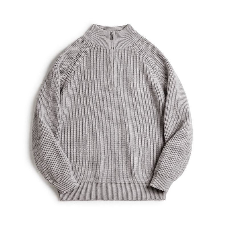 Men's vintage-style knitted sweater with zipper