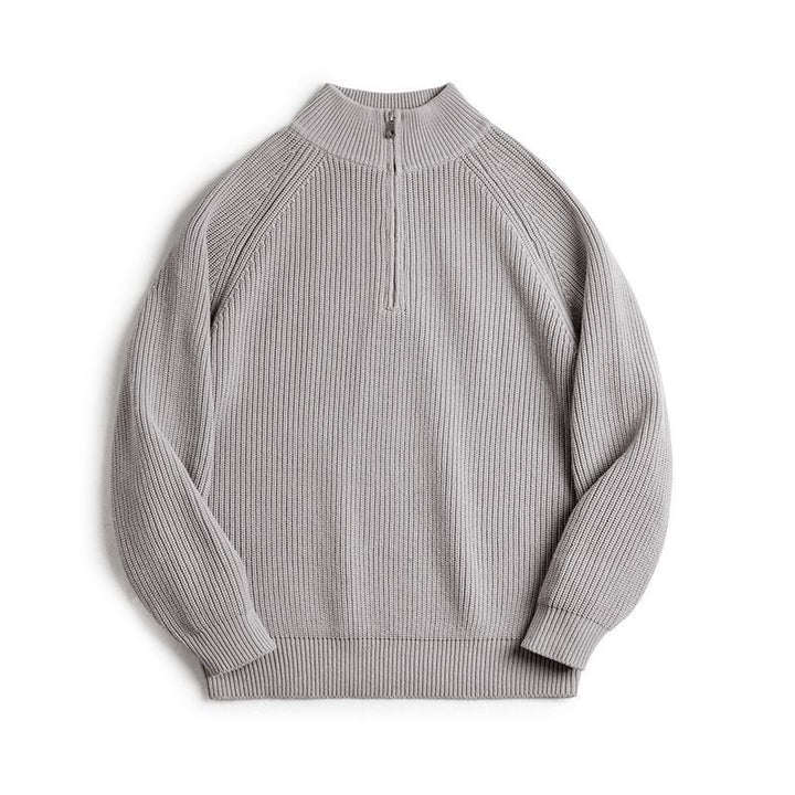 Men's vintage-style knitted sweater with zipper