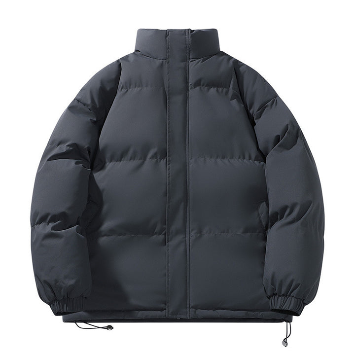 Men's quilted jacket, reversible, stand-up collar, loose fit