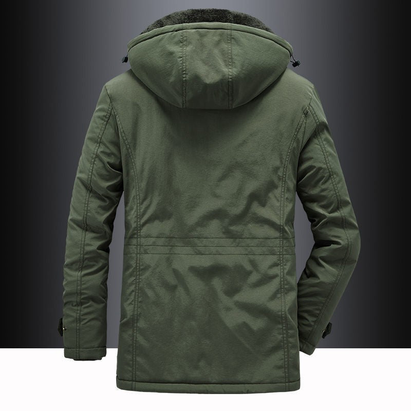 Padded men's jacket in vintage style, water repellent