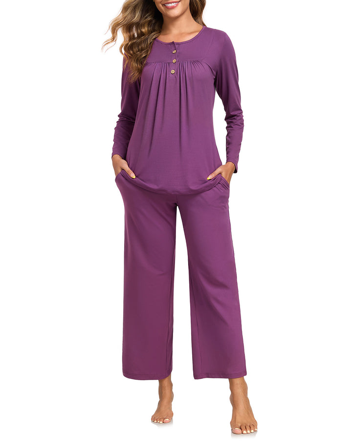 Ladies' Pajama Set, 2-piece, with Pockets
