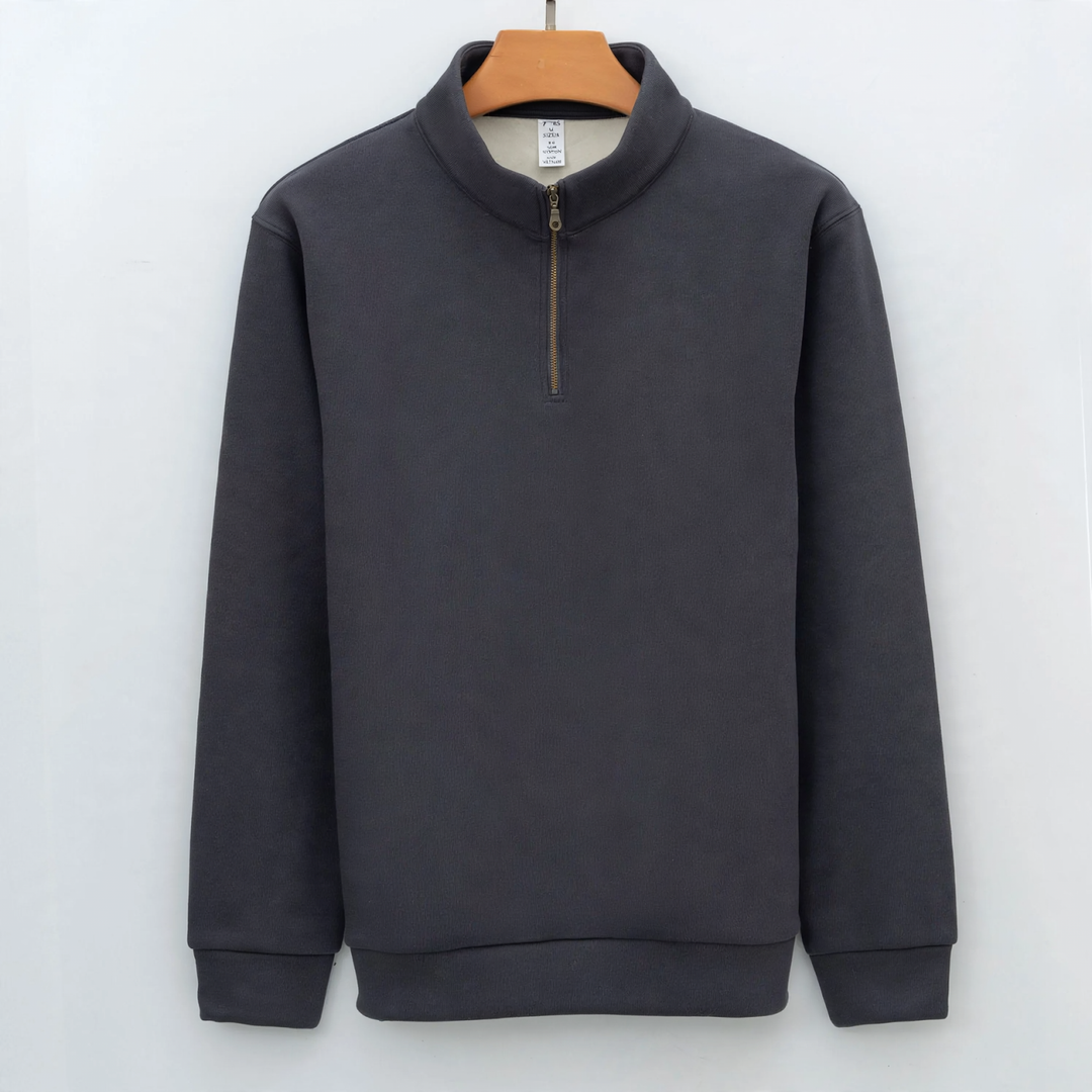 Padded sweatshirt with zipper, cotton