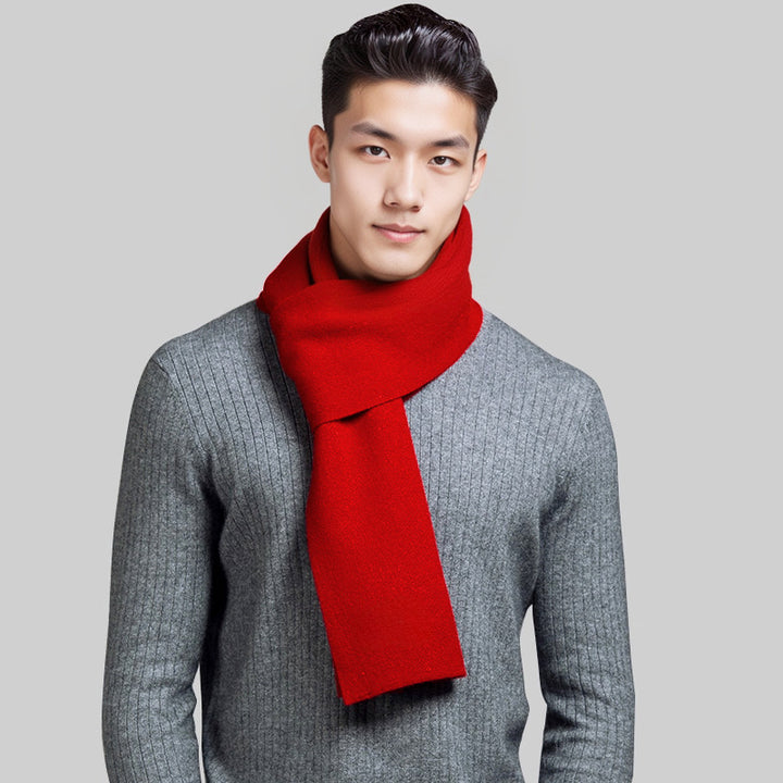 Men's wool scarf, checked, 180 cm