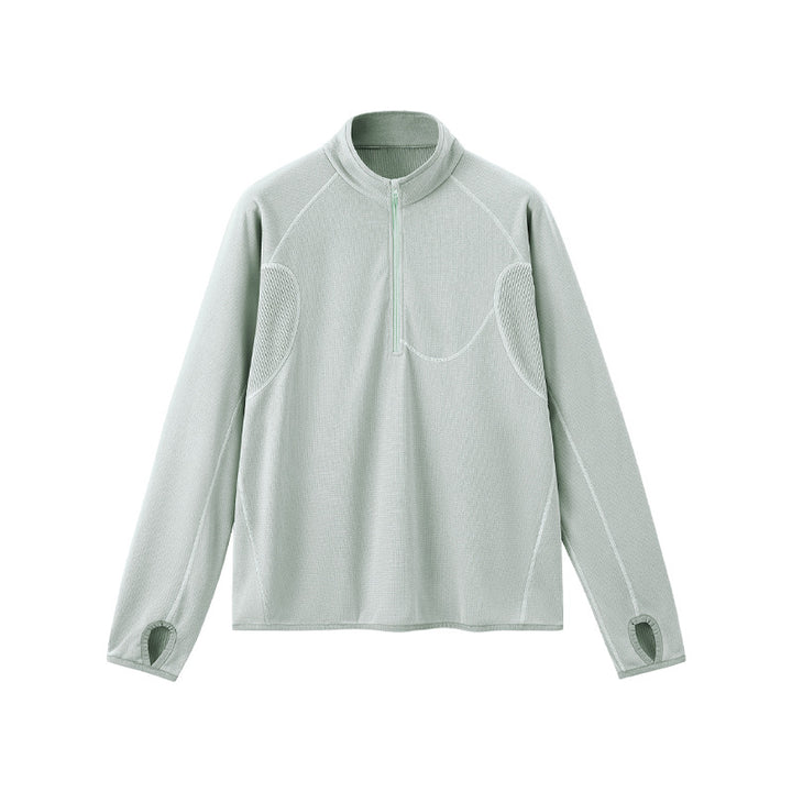 Light men's sweatshirt with half zipper