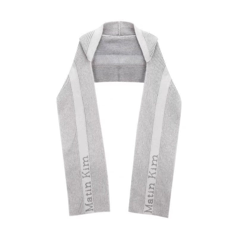 Alpaca wool scarf with hood, striped