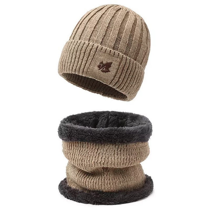 Men's Knit Set: Lined Beanie and Neck Protection