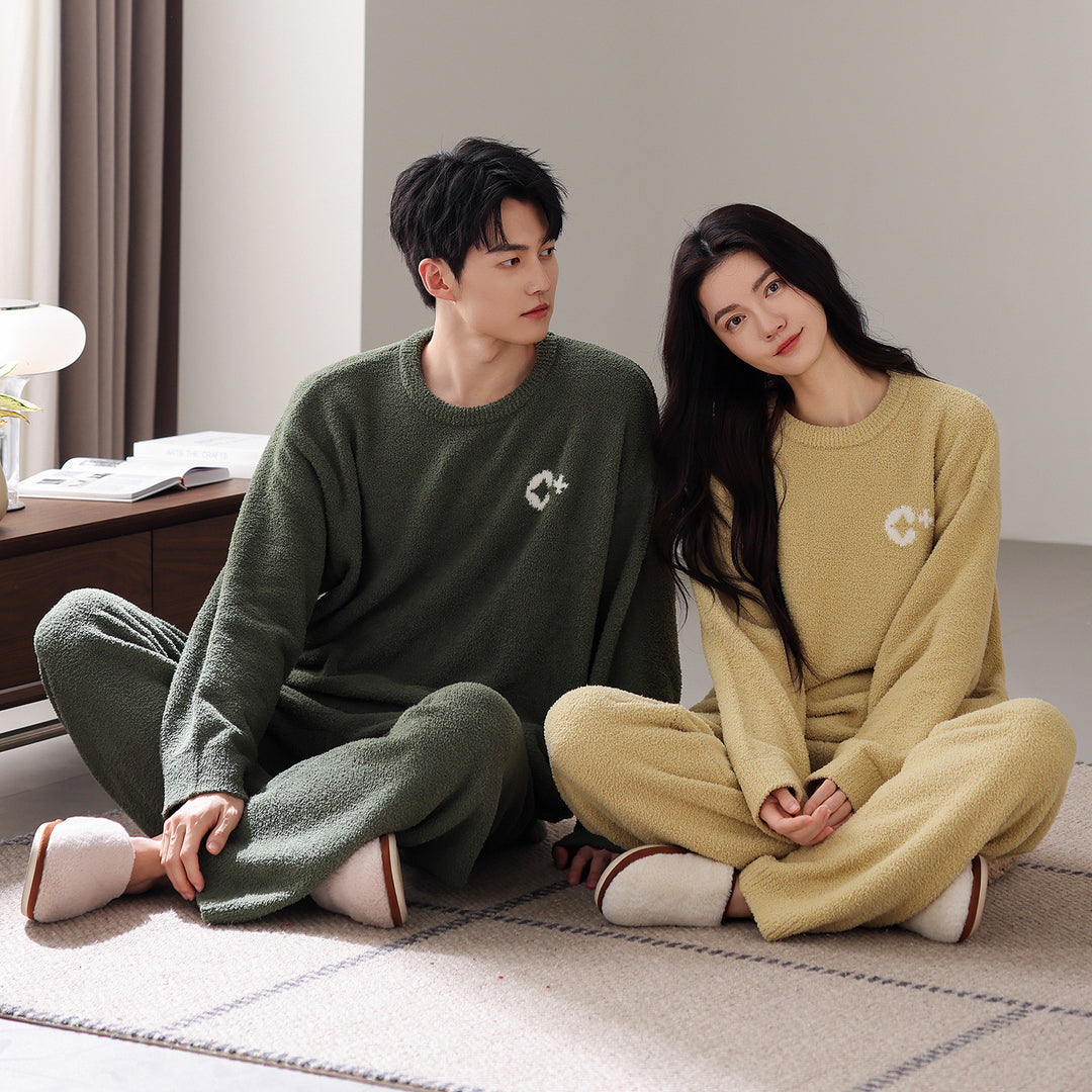 Padded couple's pajama set, warm and soft