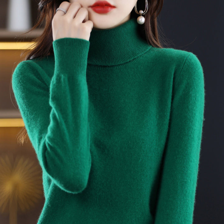 Ladies' turtleneck sweater made of pure wool