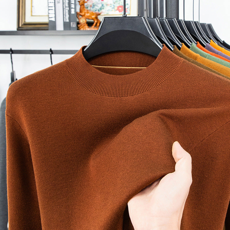 Men's wool sweater, round neck, machine washable
