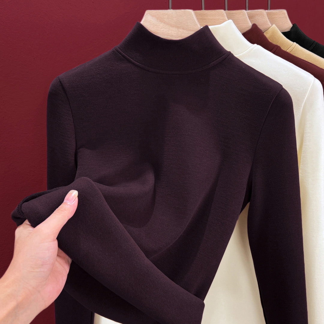 Women's thermal undershirt, high collar, lined
