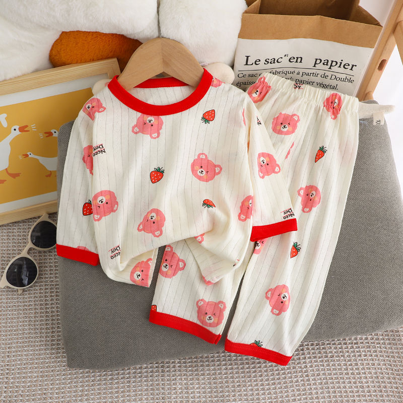 Children's summer pajamas, 100% cotton, 7/8 sleeves