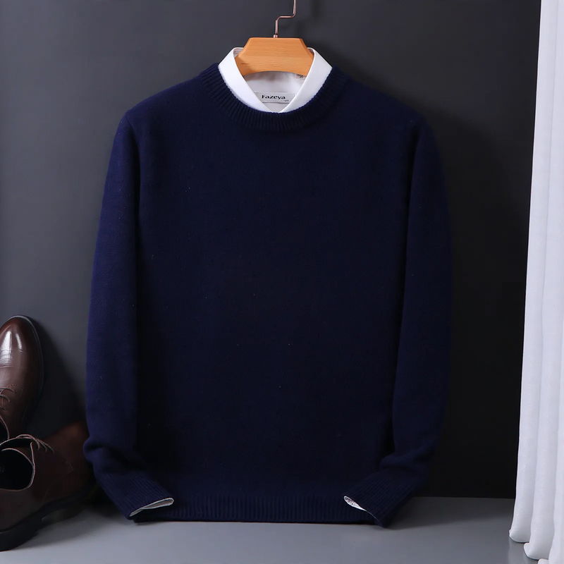 Men's knitted sweater, round neck, loose