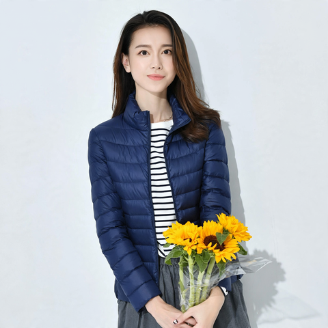 Ladies quilted jacket, short, fitted, with synthetic filling