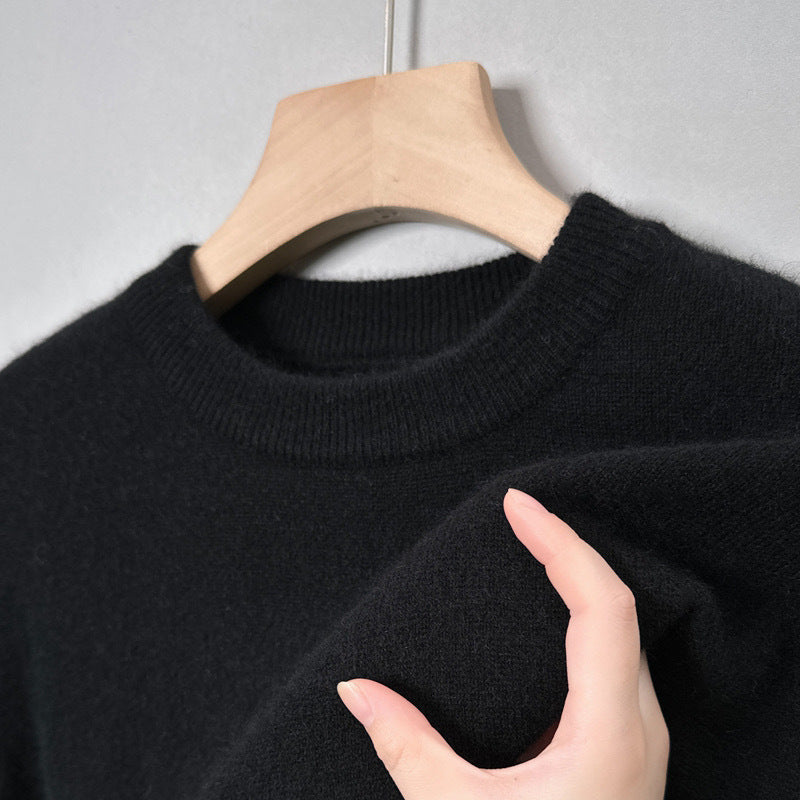 Men's knit sweater with stand-up collar, long-sleeved
