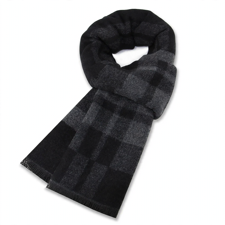 Men's scarf, wool blend, 31x180cm