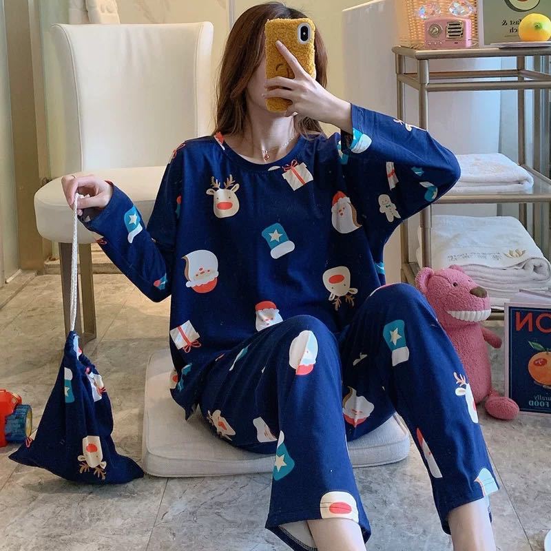 Women's pajamas, long-sleeved, cartoon design