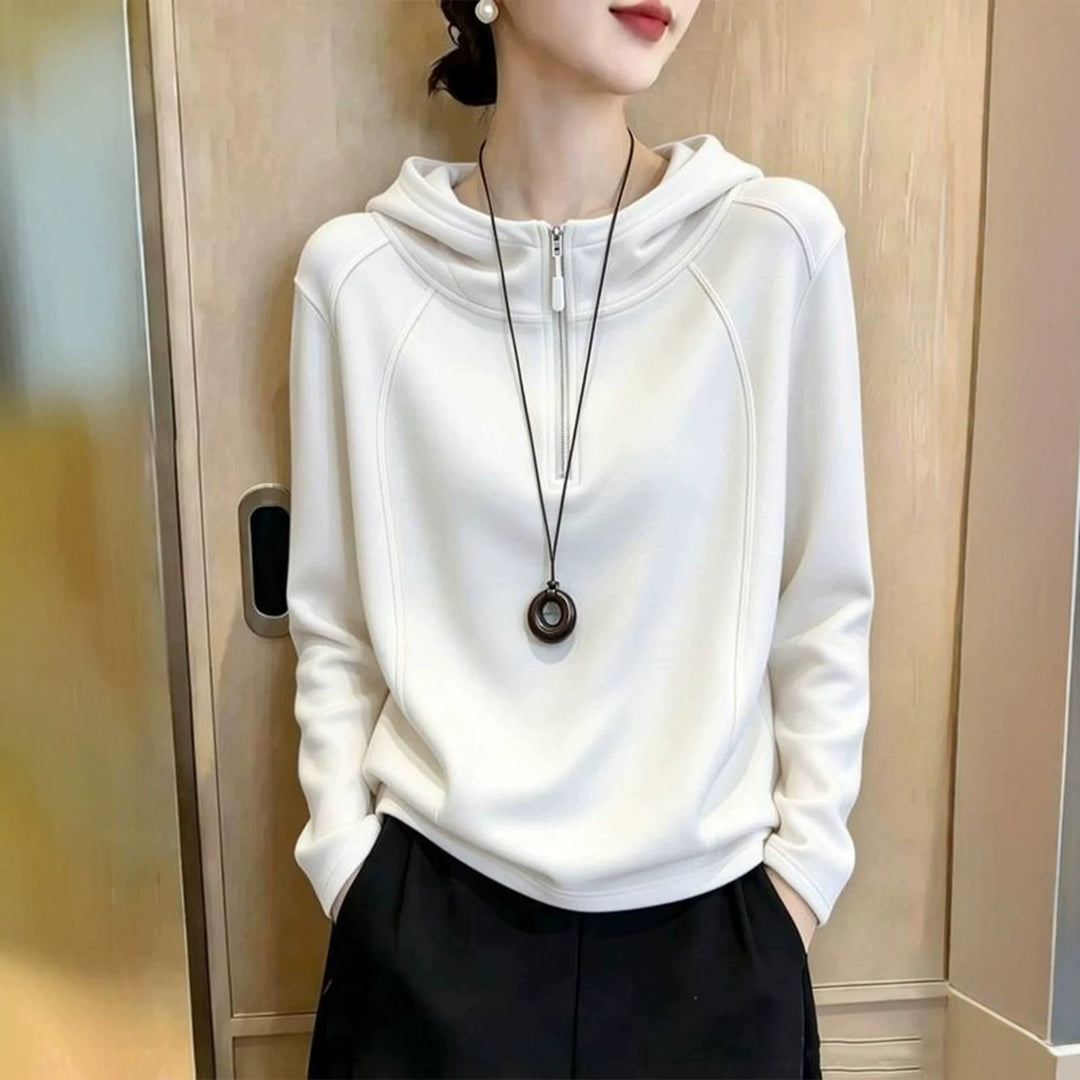 Hooded sweatshirt with zipper