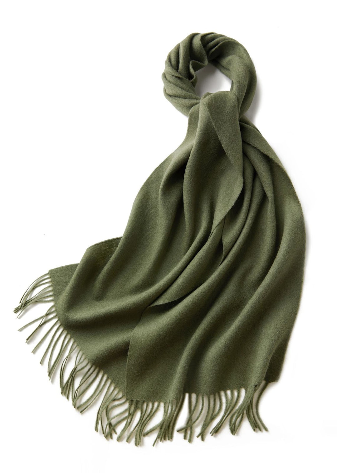 Solid colored wool scarf with fringes, 32x180cm