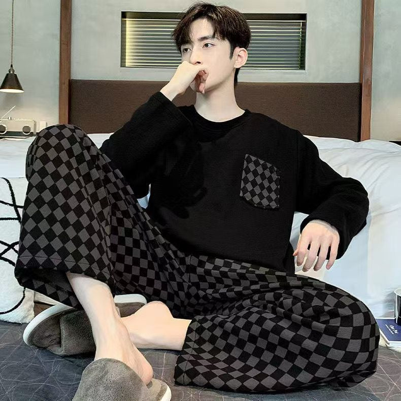 Men's Pajama Set, Long Sleeve, Loose Fit