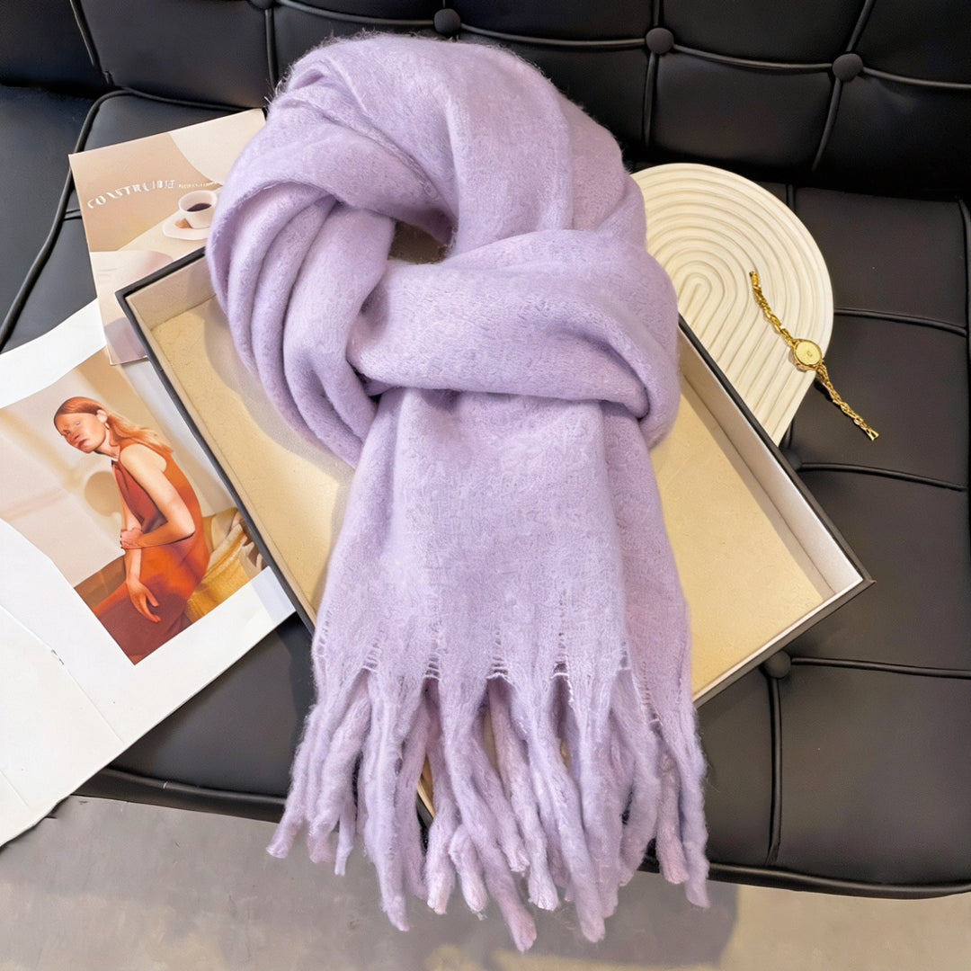 Checked wool scarf for women and men