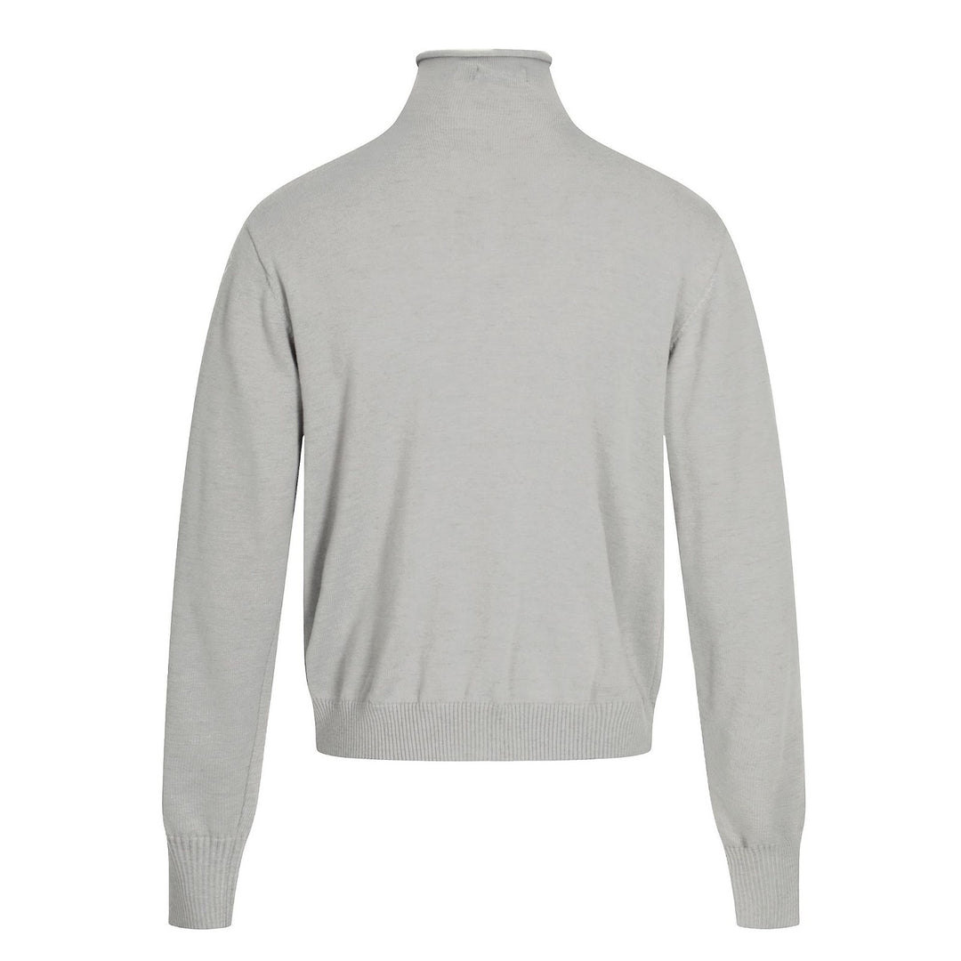 Unisex knitted sweater, oversized, stand-up collar