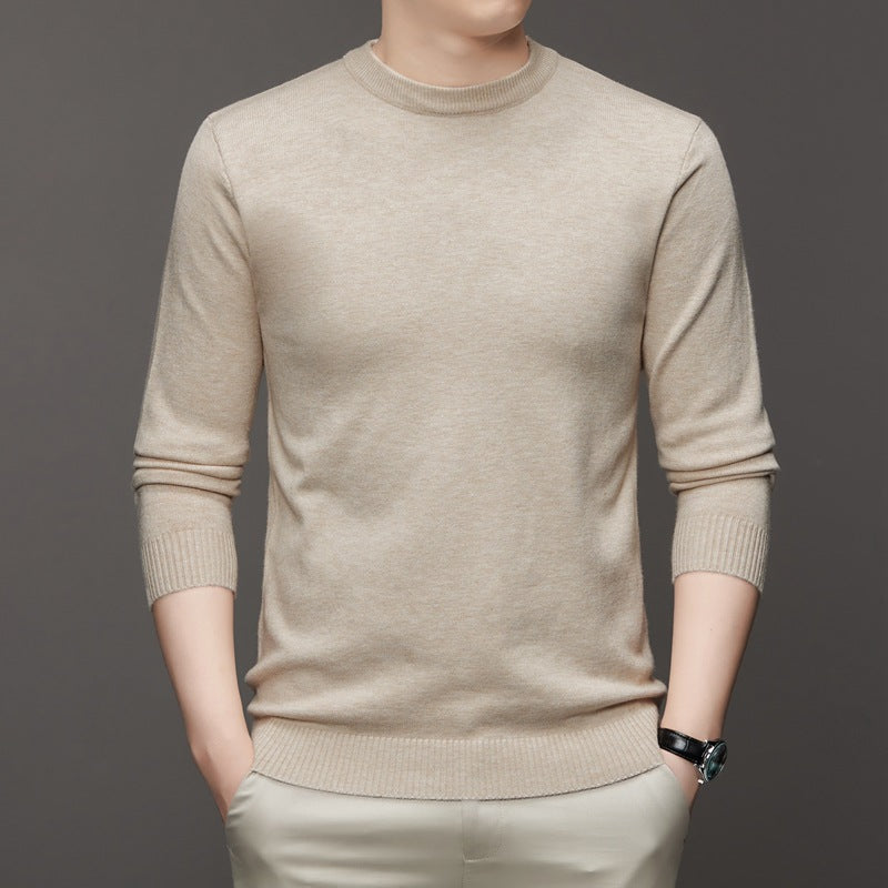 Men's knit sweater, stand-up collar, slim fit