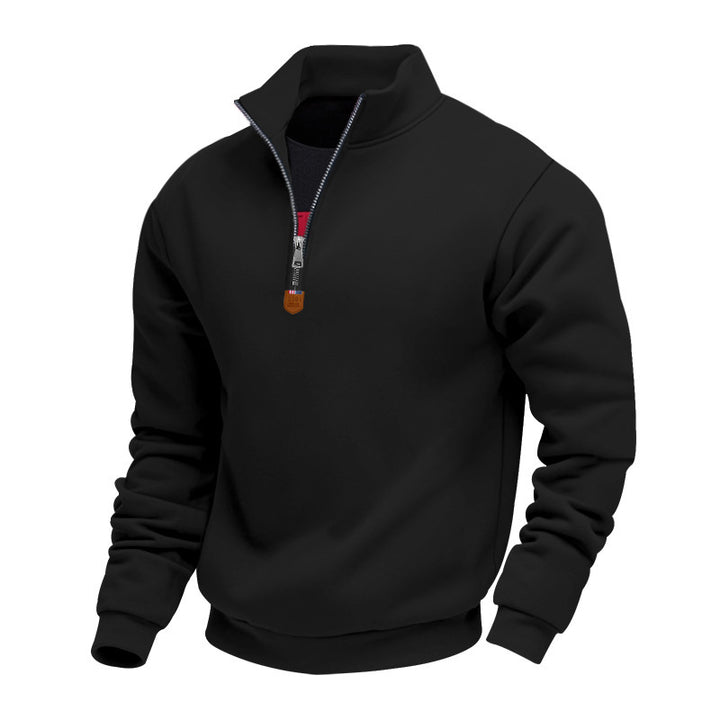 Athletic men's sweater with zipper and lining