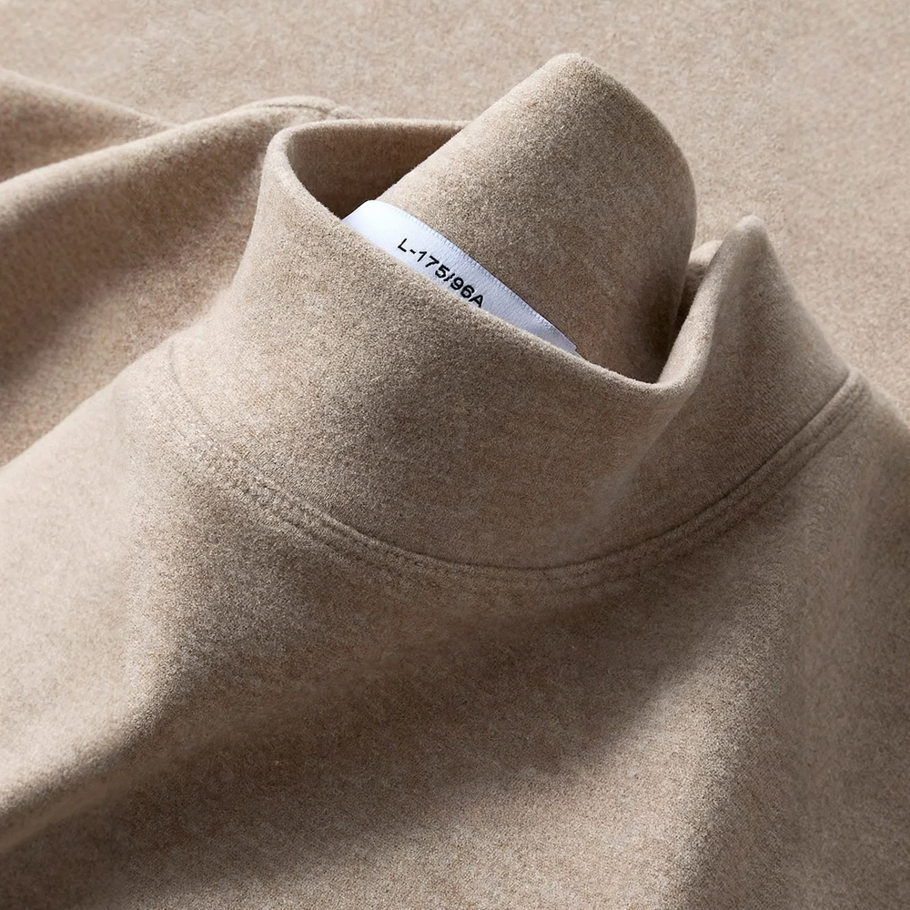 Men's Long Sleeve Base Layer Shirt with Stand-Up Collar