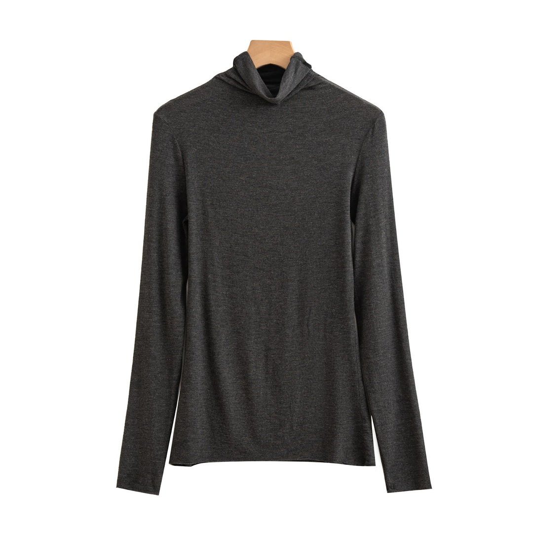 Women's Long Sleeve Shirt with Stand-up Collar, Soft and Comfortable