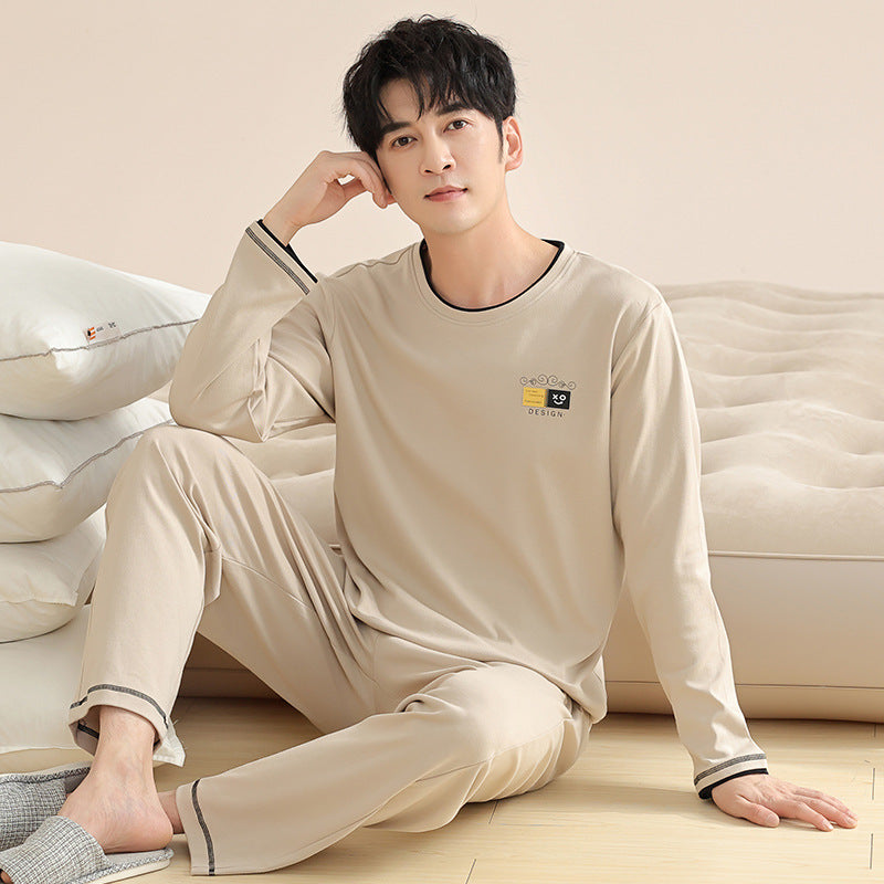 Loose men's cotton pajamas