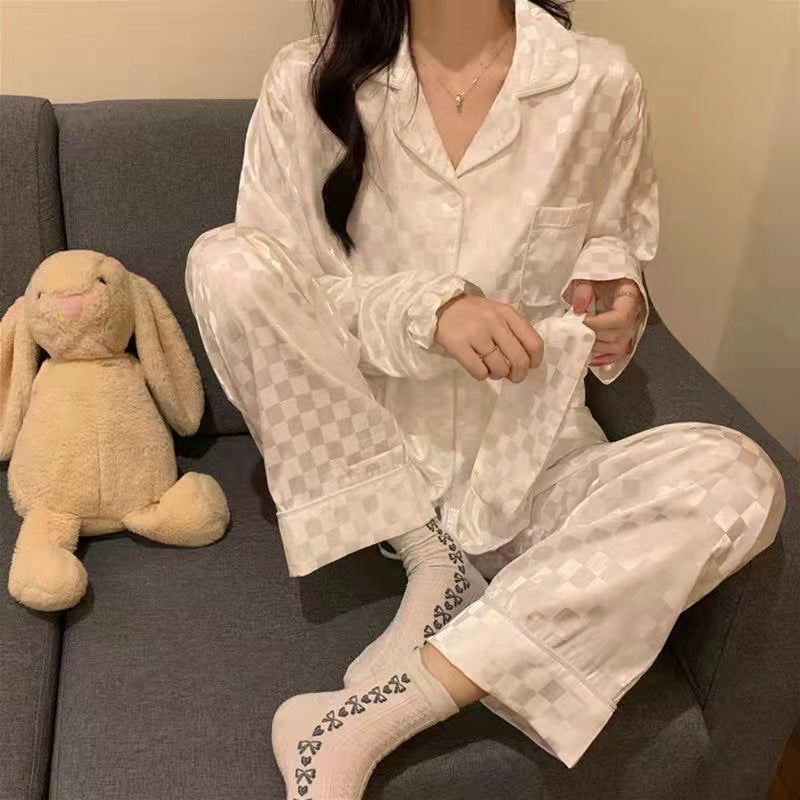 Women's pajamas, long, checked
