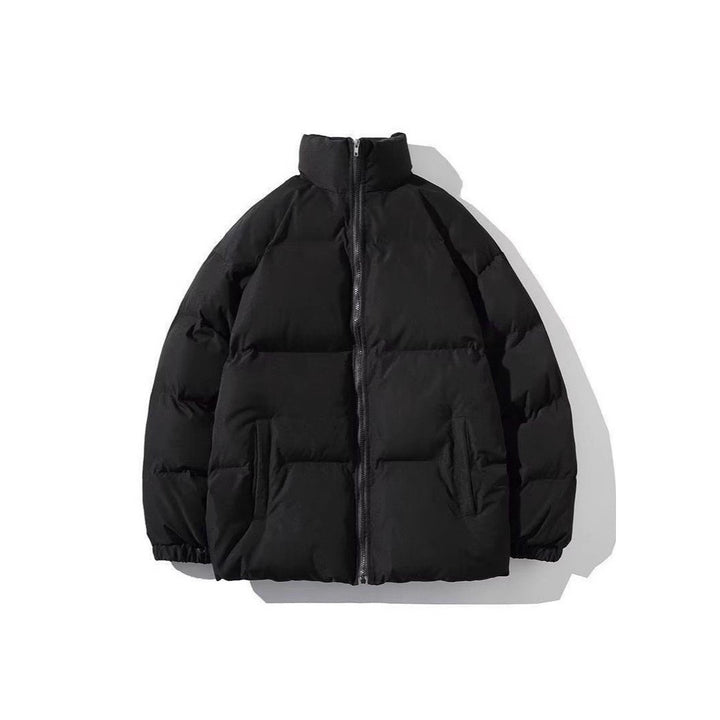 Padded men's quilted jacket with stand-up collar