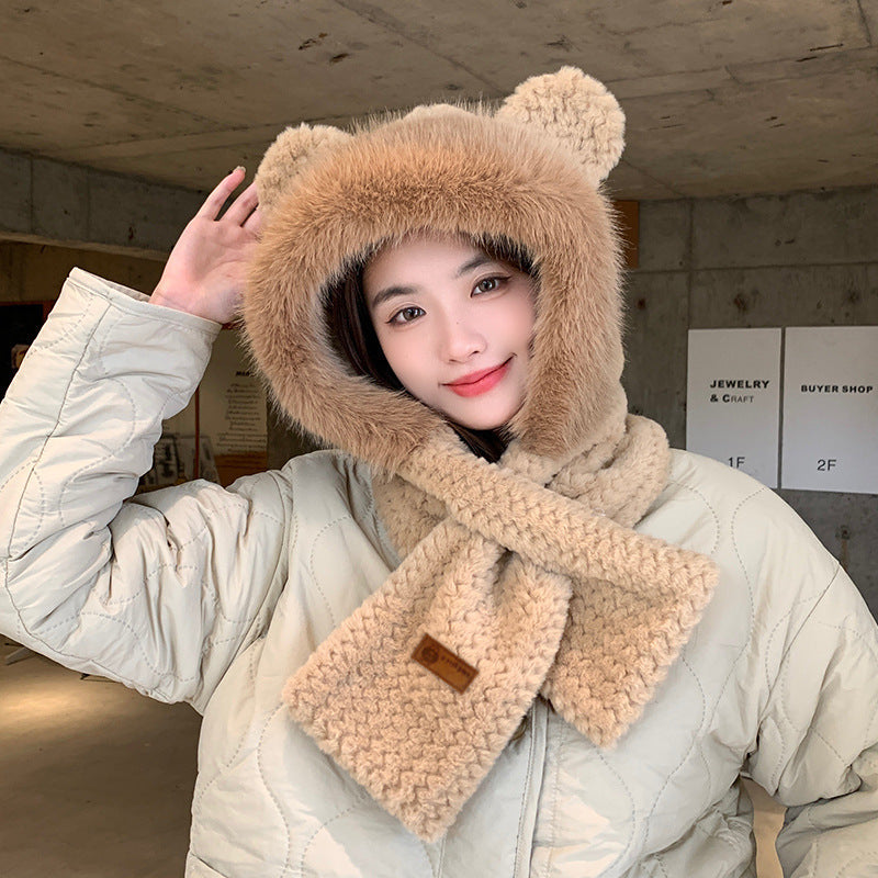 Plush set with hat and scarf
