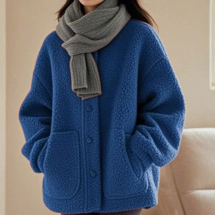Lambswool Coat for Women, Loose Fit