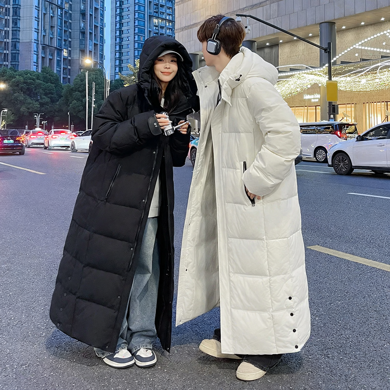 Long Unisex Down Coat, ankle-length