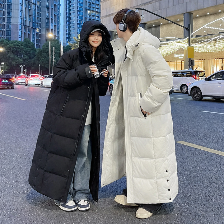 Long Unisex Down Coat, ankle-length