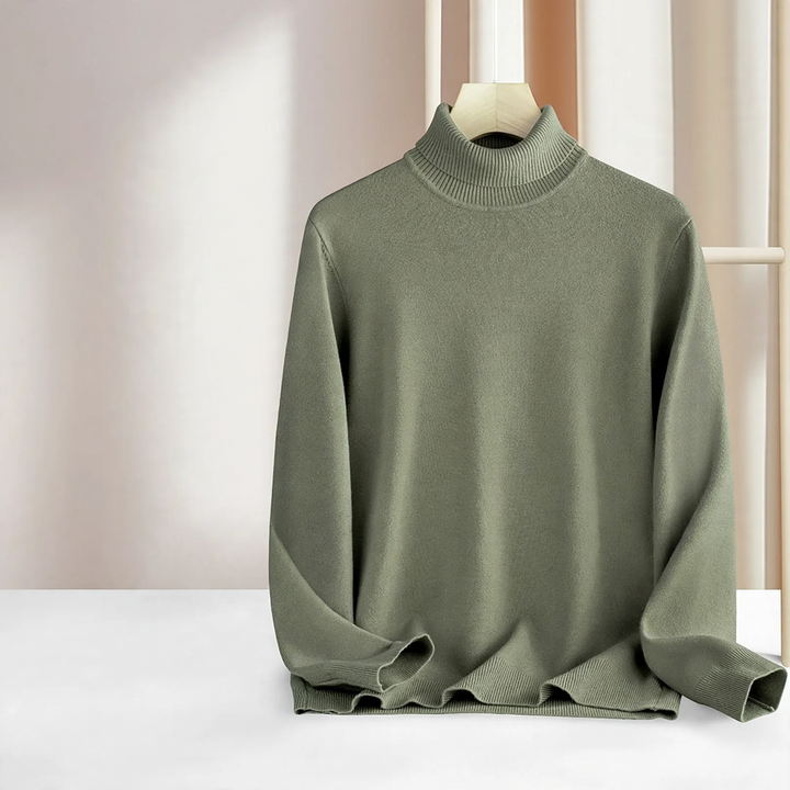 Men's turtleneck sweater made of wool and modal, warm