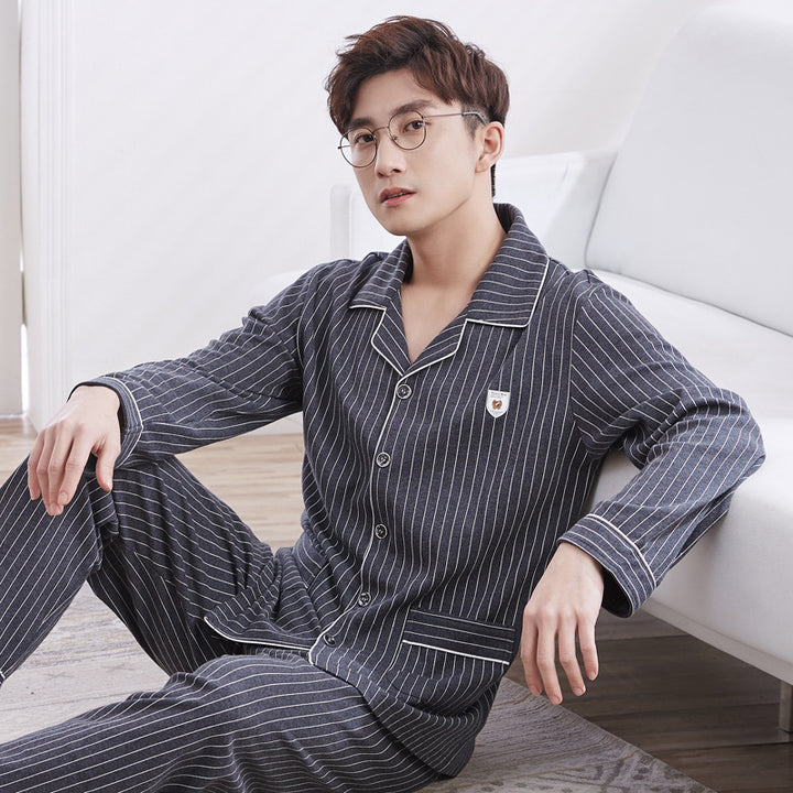 Men's pajamas made of pure cotton, loose fit