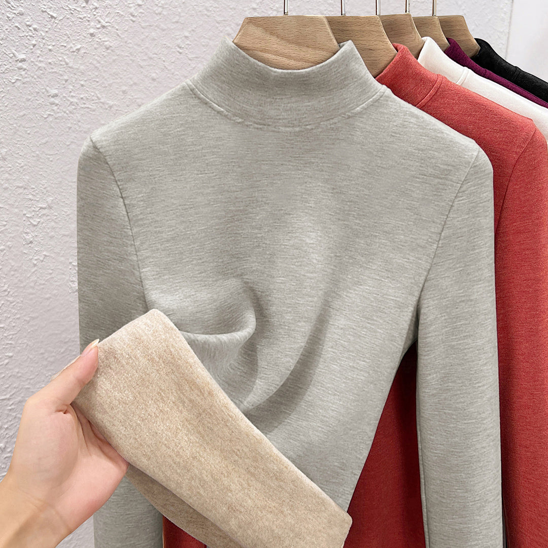 Women's thermal undershirt, high collar, lined