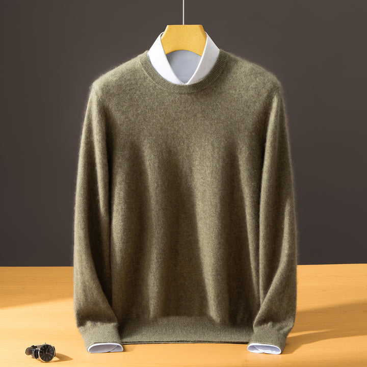 Men's Cashmere Sweater, Crew Neck, Business Casual