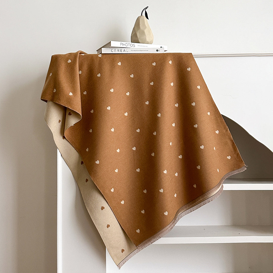 Jacquard scarf with landscape motif, art cashmere, 180x65 cm