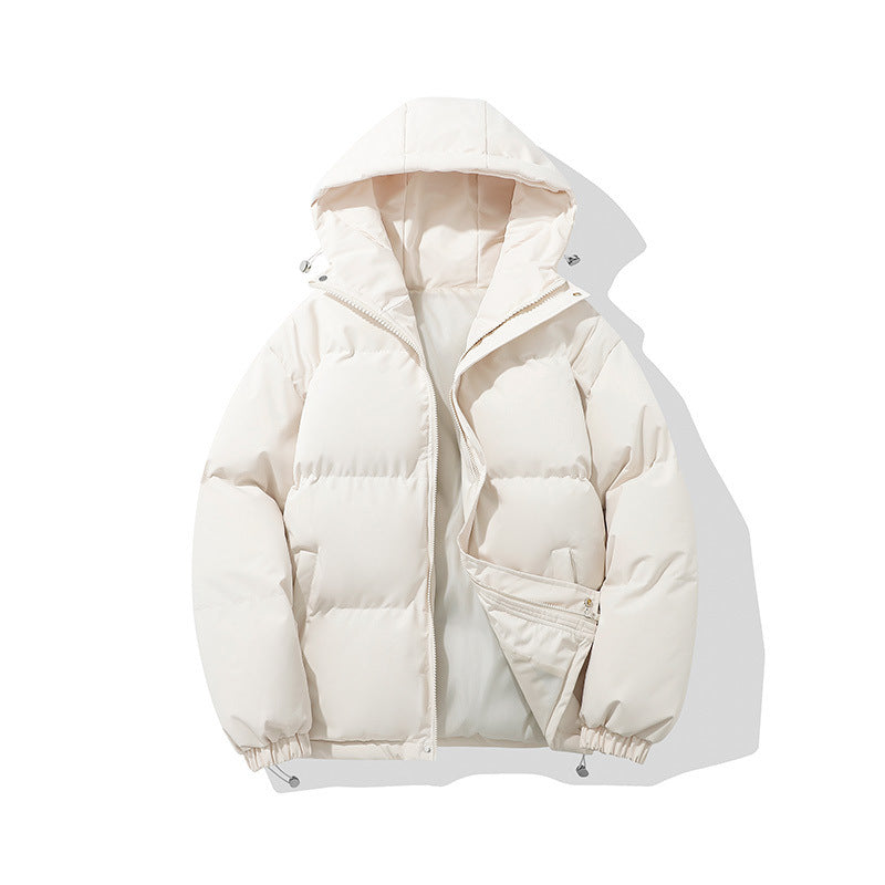 Men's padded jacket with hood, lined, windproof