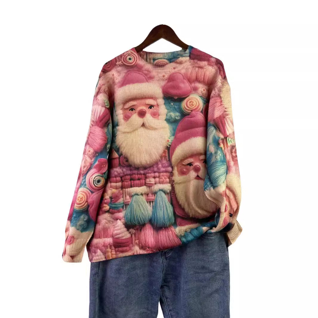 Festive knitted sweater with 3D Christmas design