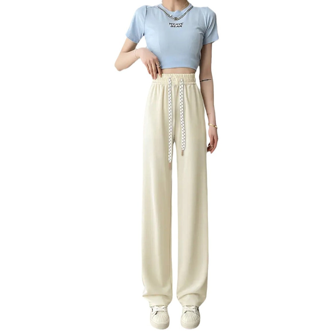 Kord-wide trousers with high waistband