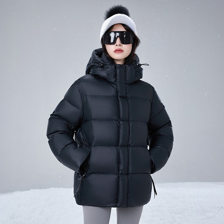 Short down jacket with white duck down