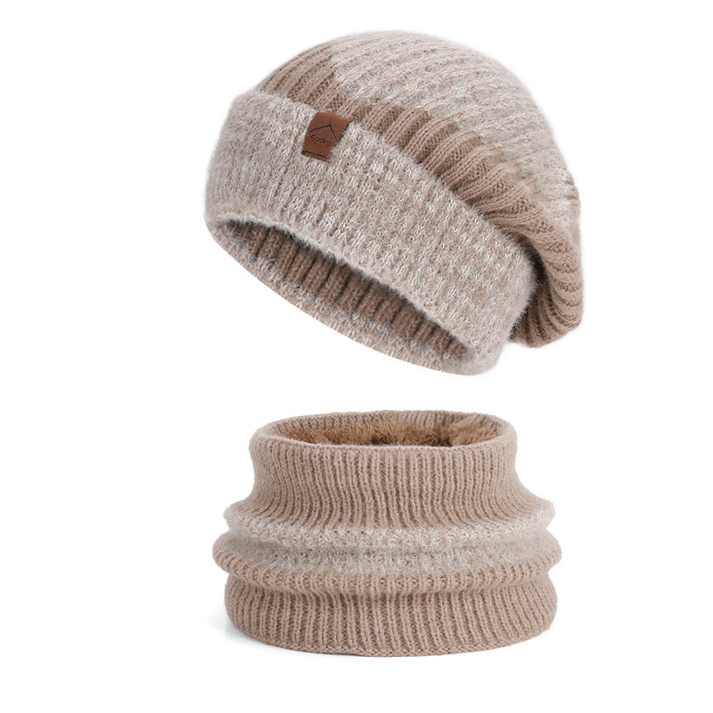 Two-piece set: knitted hat with ear protection and scarf